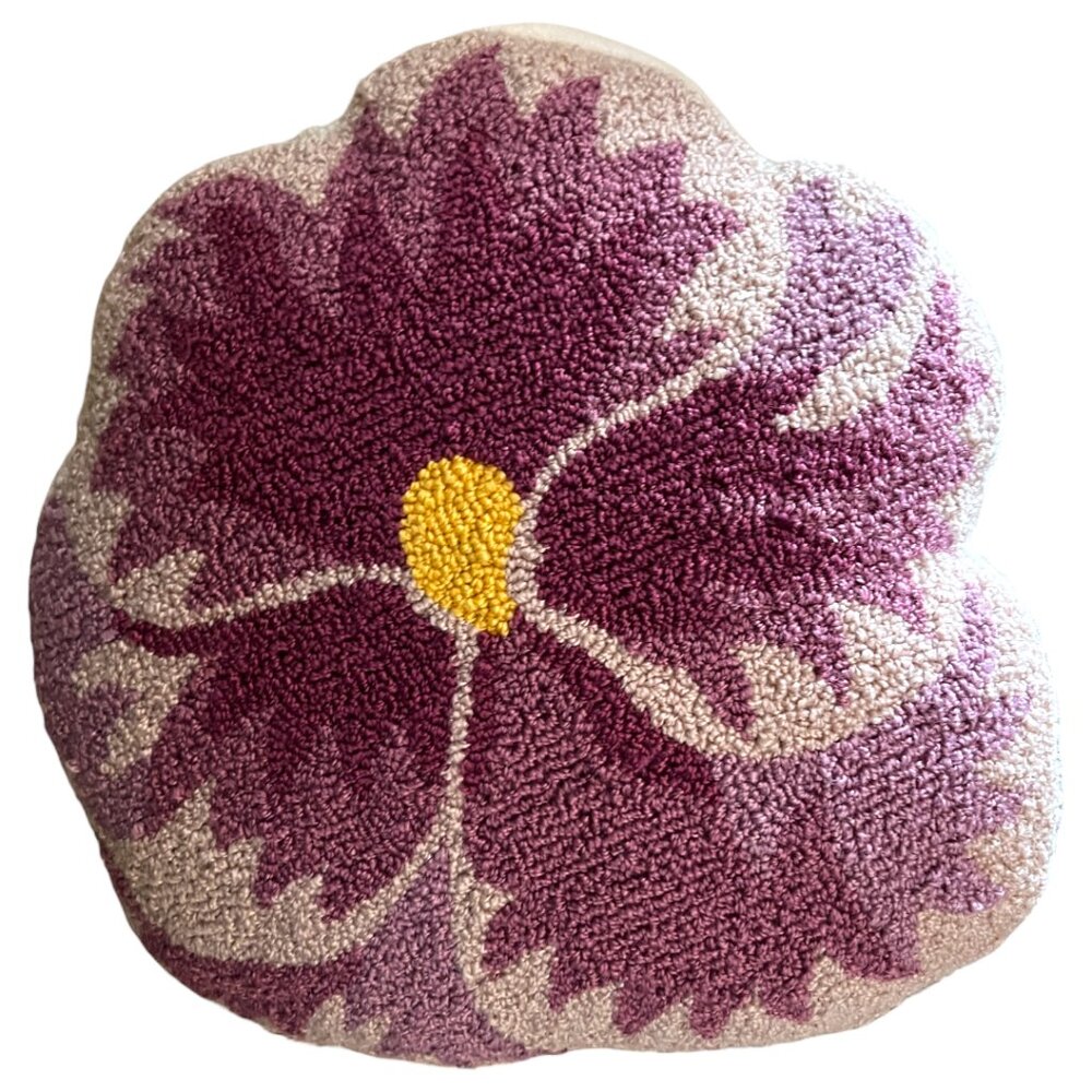 NWOT! Oversized Joann Fabrics Floral Pillow Accent Pillow Pansy 18" x 18" x 3" - Picture 3 of 8
